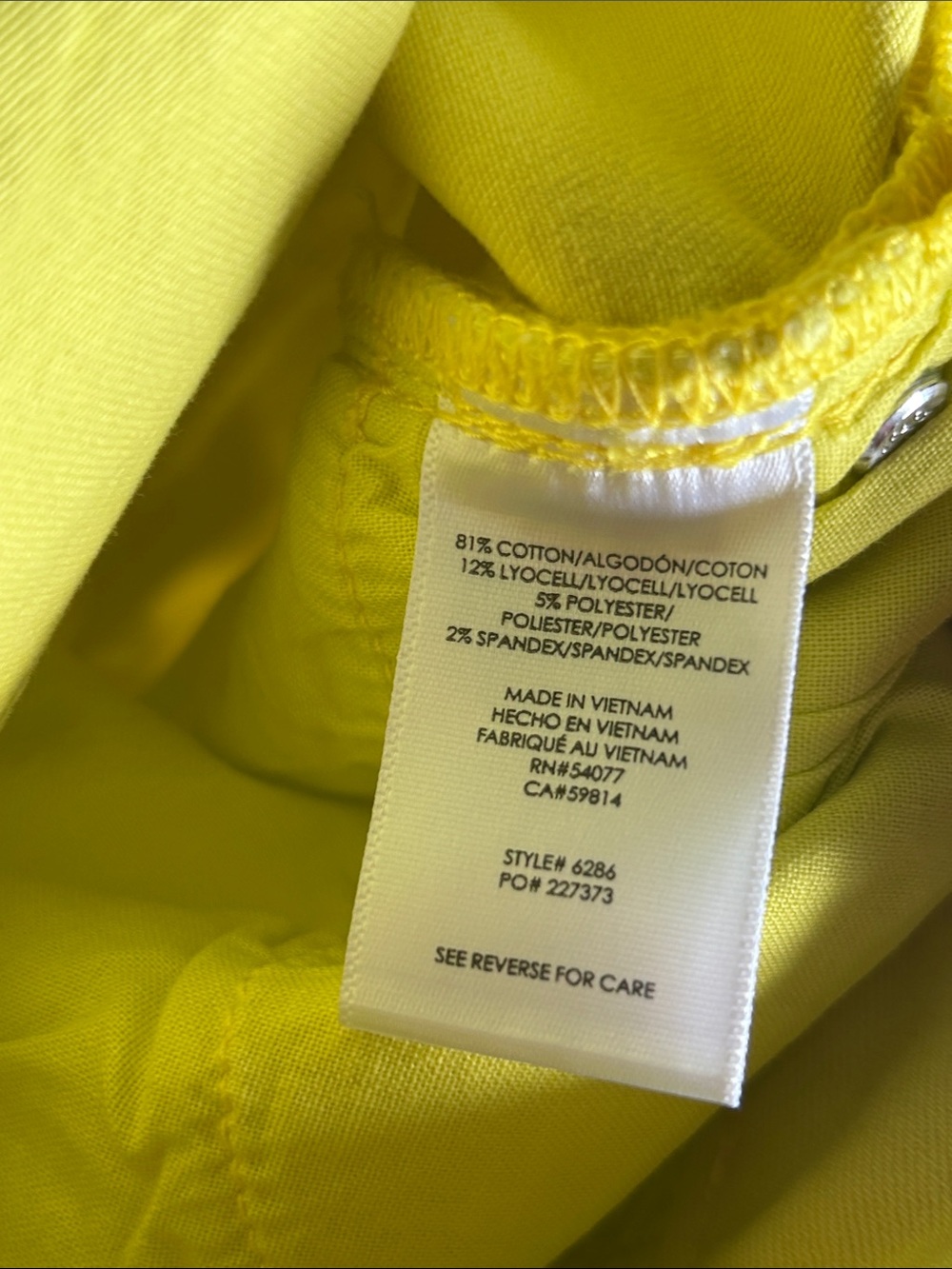Cabi sunny yellow glow stick kick back kick flare Jean size 18 - Picture 6 of 6